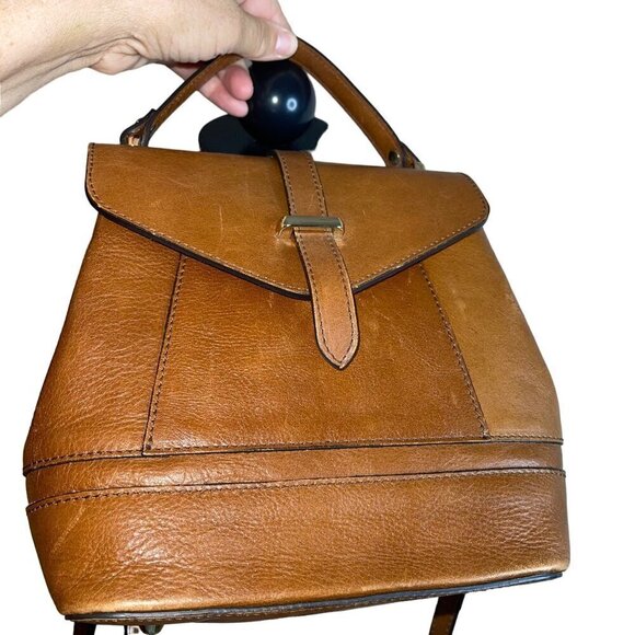 Divina Firenze Womens Backpack Crossbody Brown Leather Purse Italy - Picture 3 of 9